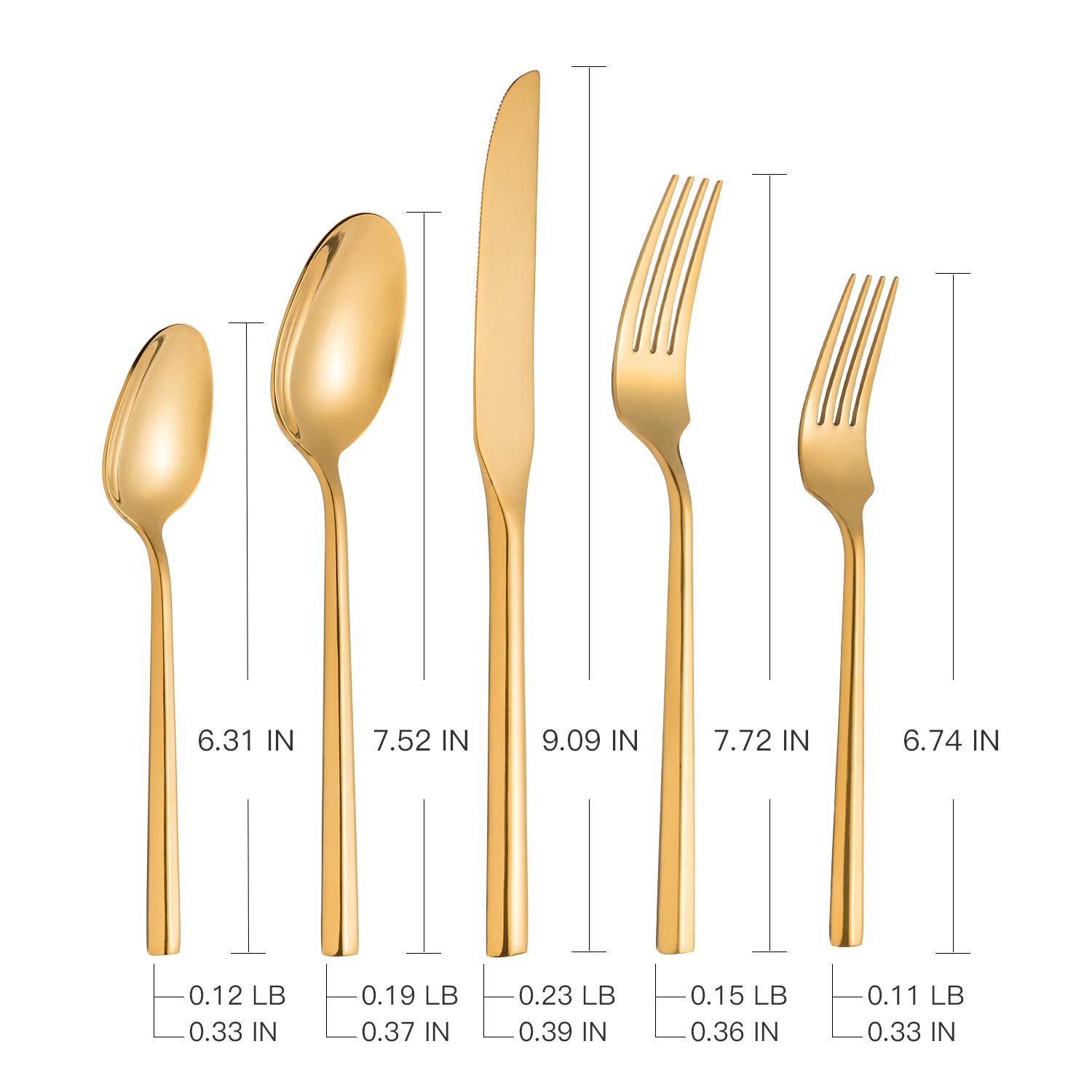 Premium 40-Piece Stainless Steel Flatware Set - Gold & Silver Silverware with Hexagon Handle for 8 People - Elegant Dinnerware for Home, Kitchen, Restaurant & Daily Use