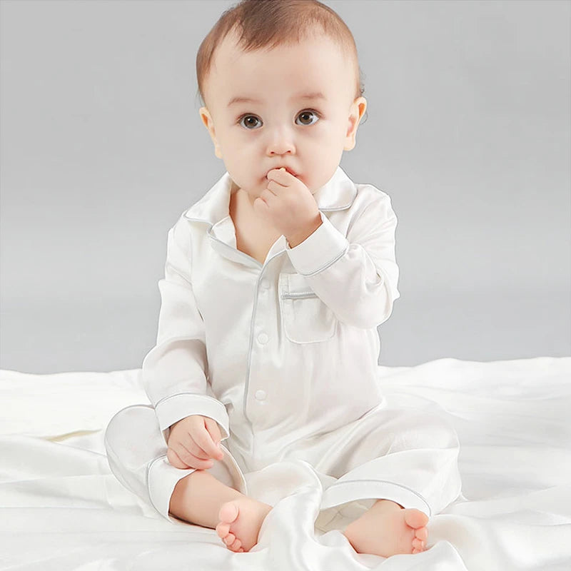 One Piece Baby Silk Pajamas - Soft & Comfortable Sleepwear for Infants & Toddlers - Perfect for Bedtime, Naptime & Lounging