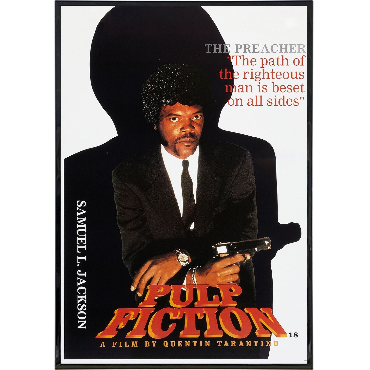 Pulp Fiction Movie Poster - Samuel L. Jackson Iconic Film Art Print - Perfect for Home Theater, Man Cave & Movie Lover Gifts