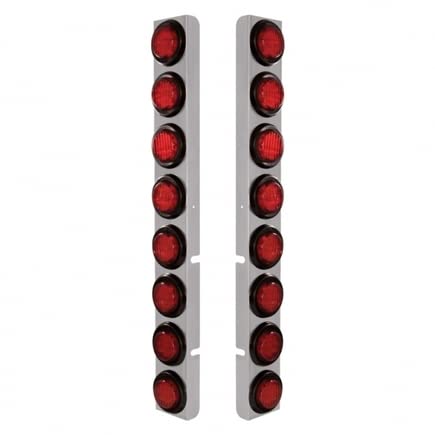 United Pacific 37331 Rear SS Air Cleaner Light Bar with Bracket for Peterbilt Trucks - Red LED Clearance Marker Light | Heavy Duty Truck Lighting Upgrade for Improved Visibility & Safety