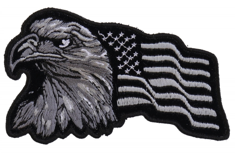 Eagle with Waving Flag Embroidered Patch - Patriotic Military Style Iron-On/Sew-On Badge for Jackets, Hats, Bags - Perfect for Veterans, Independence Day & Americana Decor