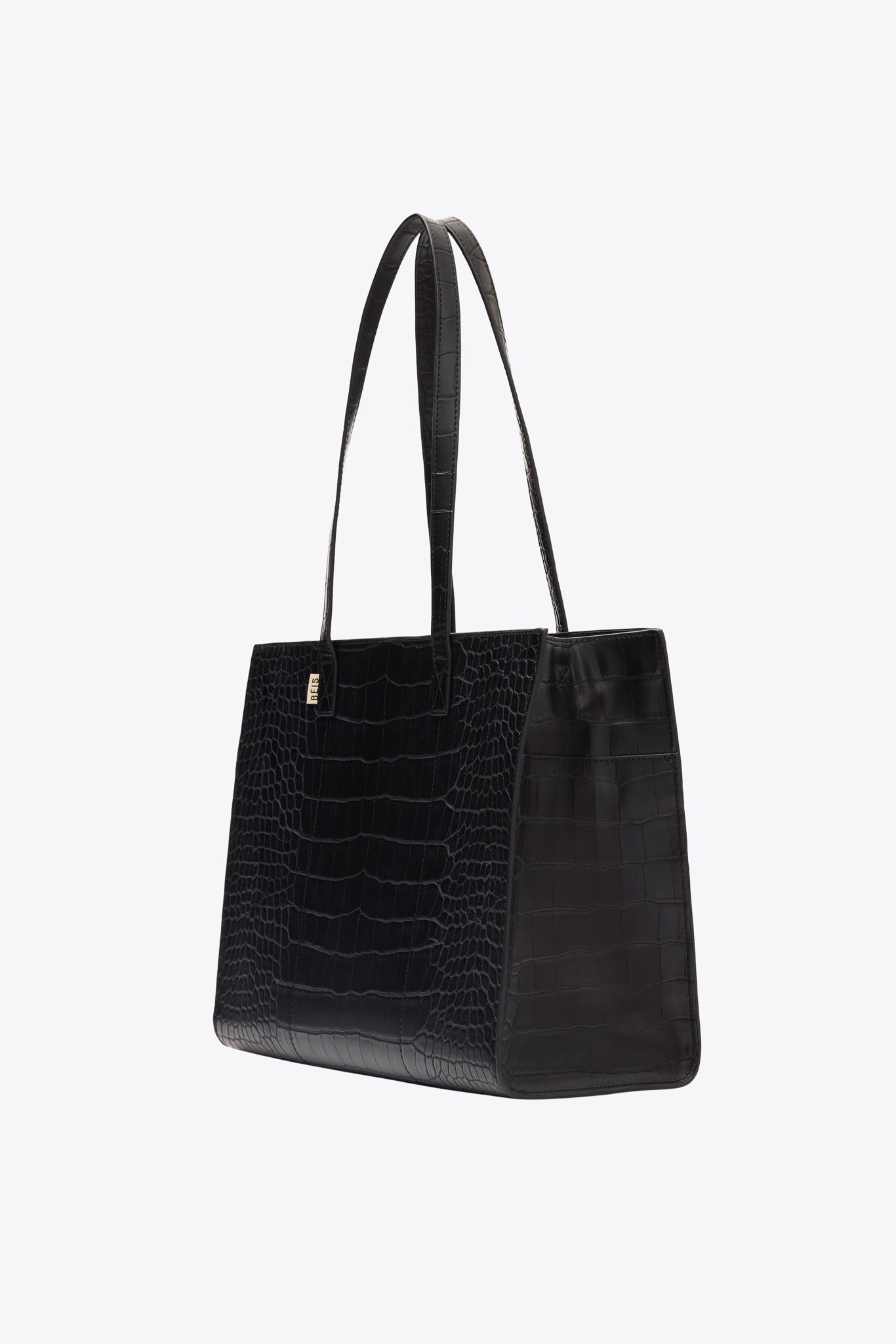 Premium Black Crocodile Embossed Leather Work Tote Bag for Women - Stylish & Durable Office Bag, Professional Laptop Tote for Business, Commute & Travel