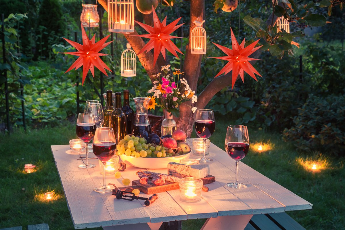 23 Red Moravian Weatherproof Star Lantern Lamp - Outdoor Christmas Holiday Decor for Porch, Garden & Patio Lighting