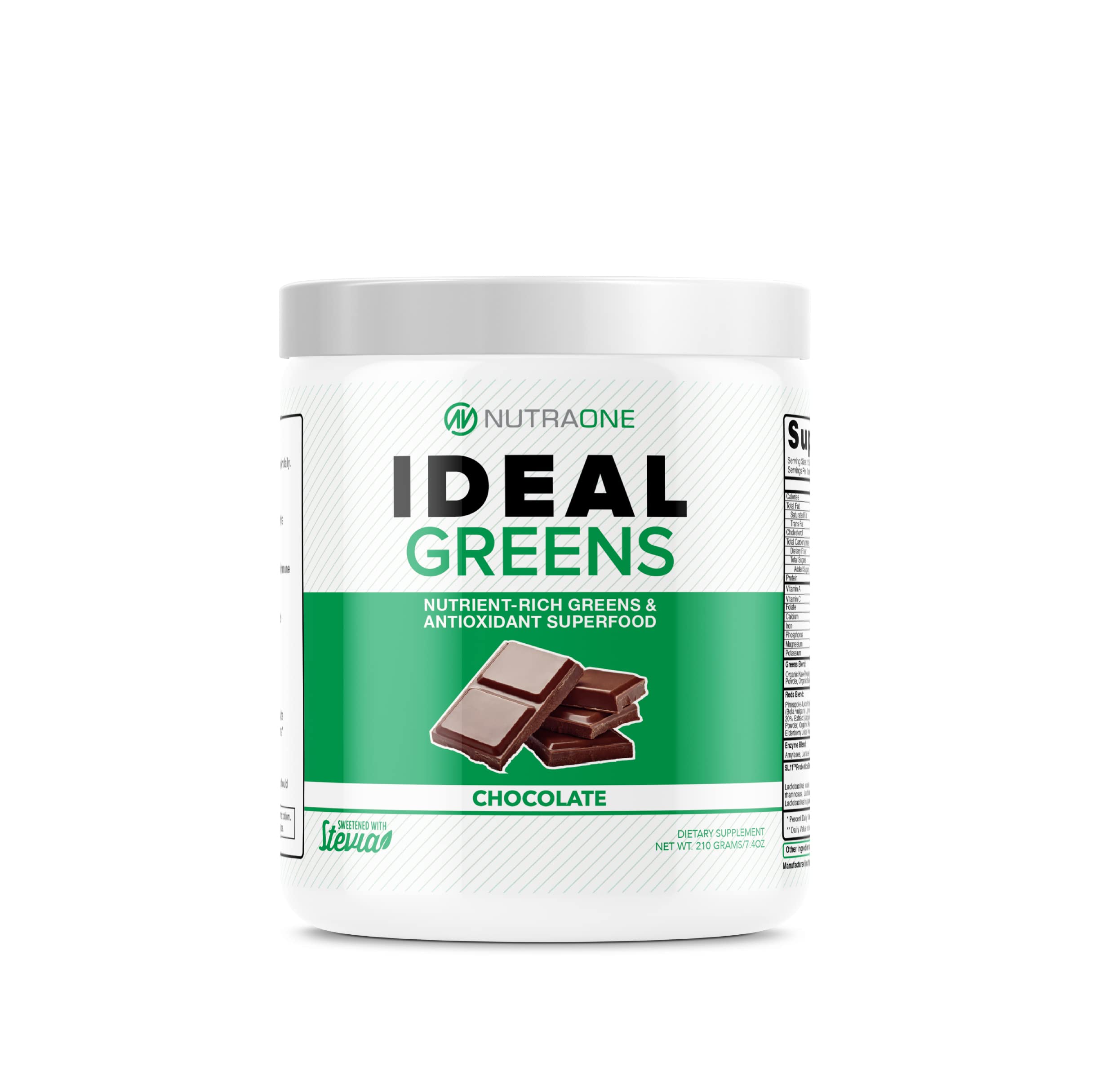 NutraOne Ideal Greens Superfood Powder - Antioxidant & Nutrient-Rich Supplement for Energy & Detox | Perfect for Smoothies, Juices & Daily Wellness Boost