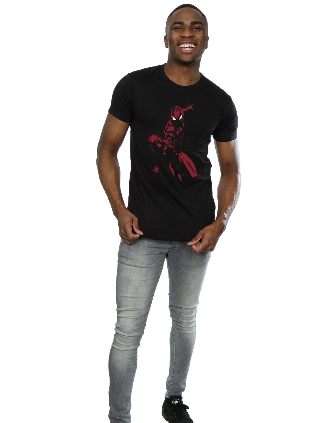 Marvel Men's Spider-Man Shadow Graphic T-Shirt - X-Large Black - Superhero Comic Tee for Casual Wear & Cosplay