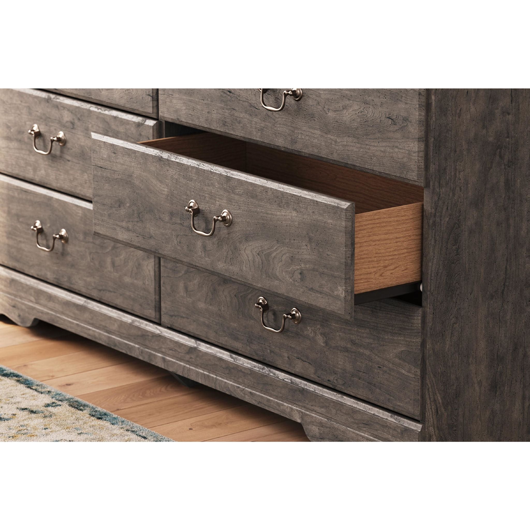 Bayzor 5-Piece Full Sleigh Bedroom Set in Gray - Modern Bed Frame, Nightstand & Dresser for Cozy Master Bedroom Decor
