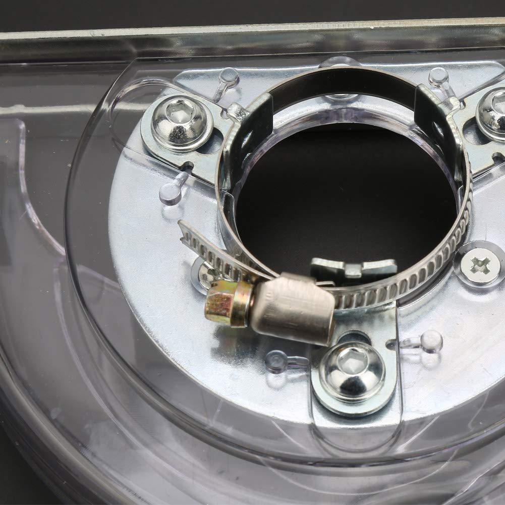 5 Inch Universal Angle Grinder Dust Shroud Cover - Clear Vacuum Dust Shield for 100/125/150mm Hand Grinders | Dry Grinding Protection | Perfect for Concrete, Tile & Metal Work Surfaces