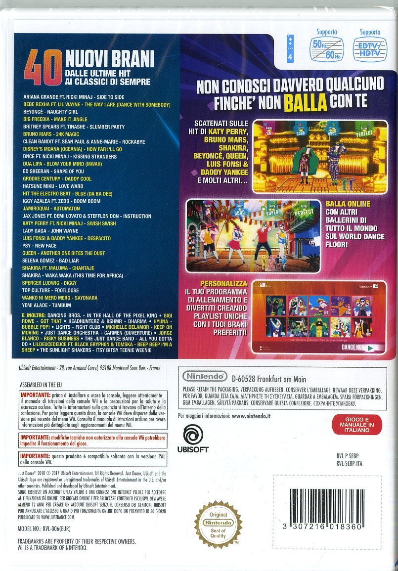 Just Dance 2018 for Nintendo Wii - Fun Dance Game with 40+ Hit Songs | Perfect for Family Parties, Fitness Workouts & Kids Entertainment