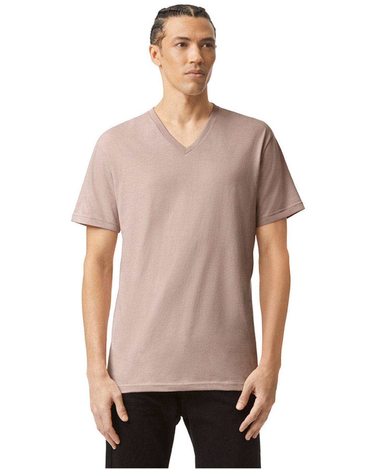 American Apparel 2006CVC Unisex V-Neck T-Shirt - Soft Cotton Blend Tee for Men & Women | Perfect for Casual Wear, Layering & Everyday Comfort