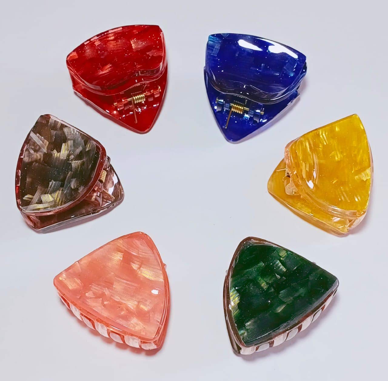 SR SELECTION Women's Plastic Hair Claw Clips - Medium Size, Multicolor (Pack of 6) | Perfect for Ponytails, Buns & Everyday Hairstyles