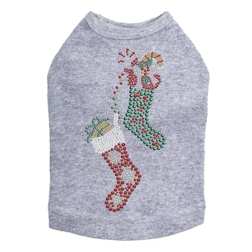 Christmas Stockings for Dogs - Festive Holiday Pet Tank Tops in Multiple Colors - Perfect for Christmas Photos & Pet Parties