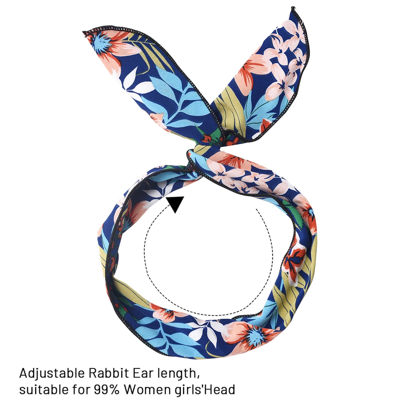 Yeshan Women's Wired Headbands - Twist Bow Hair Accessories with Polka Dot, Leopard & Floral Prints - Pack of 9 Hair Ties, Scarves & Rabbit Ear Headbands for Women & Girls - Perfect for Parties, Workouts & Everyday Fashion