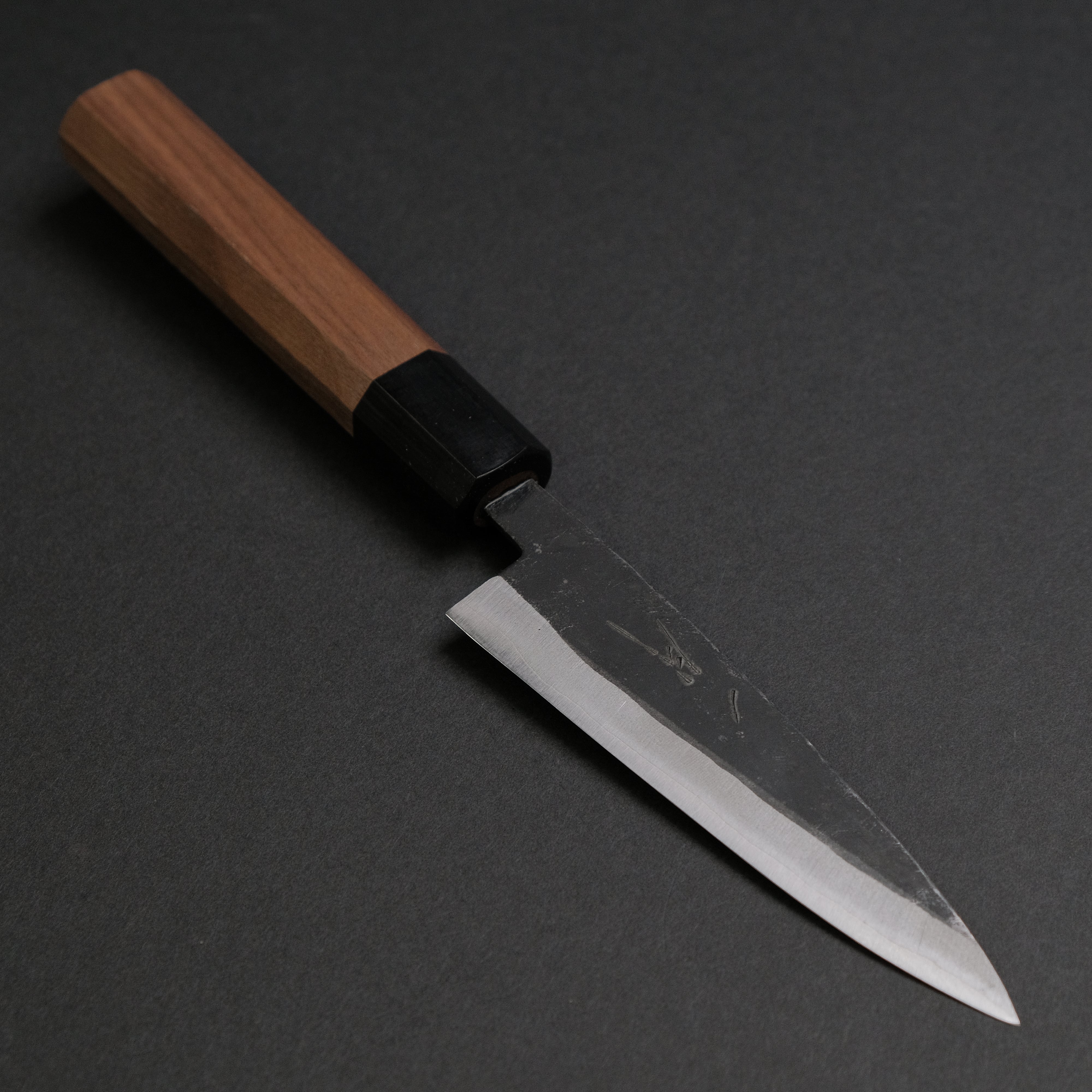 Hitohira Harima Blue Super Stainless Clad Petty Knife 120mm - Japanese Chef Knife with Walnut Handle for Precision Slicing, Peeling & Garnishing | Perfect for Home Cooks & Professional Chefs