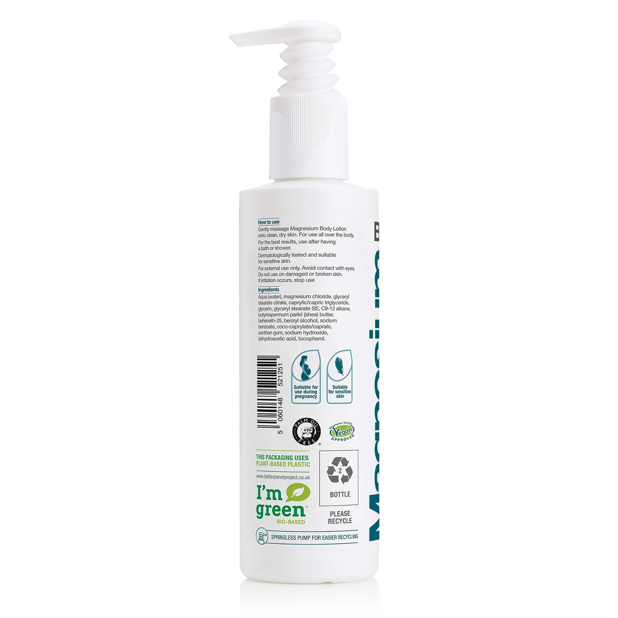 BetterYou Magnesium Body Lotion with Shea Butter - 6.08 oz Moisturizing Cream for Dry Skin, Muscle Relaxation & Stress Relief - Lightweight, Nourishing Formula for Daily Use at Home, Gym or Before Bed