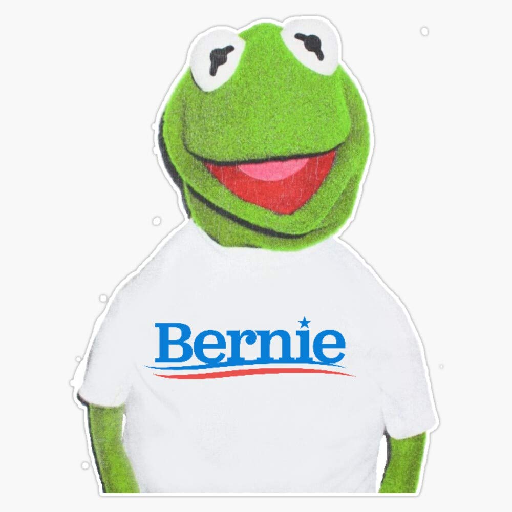 Bernie Kermit Vinyl Stickers - Waterproof Decals for Cars, Laptops, Bumpers (5 Inch) - Perfect for Personalizing Vehicles, Electronics & Outdoor Gear