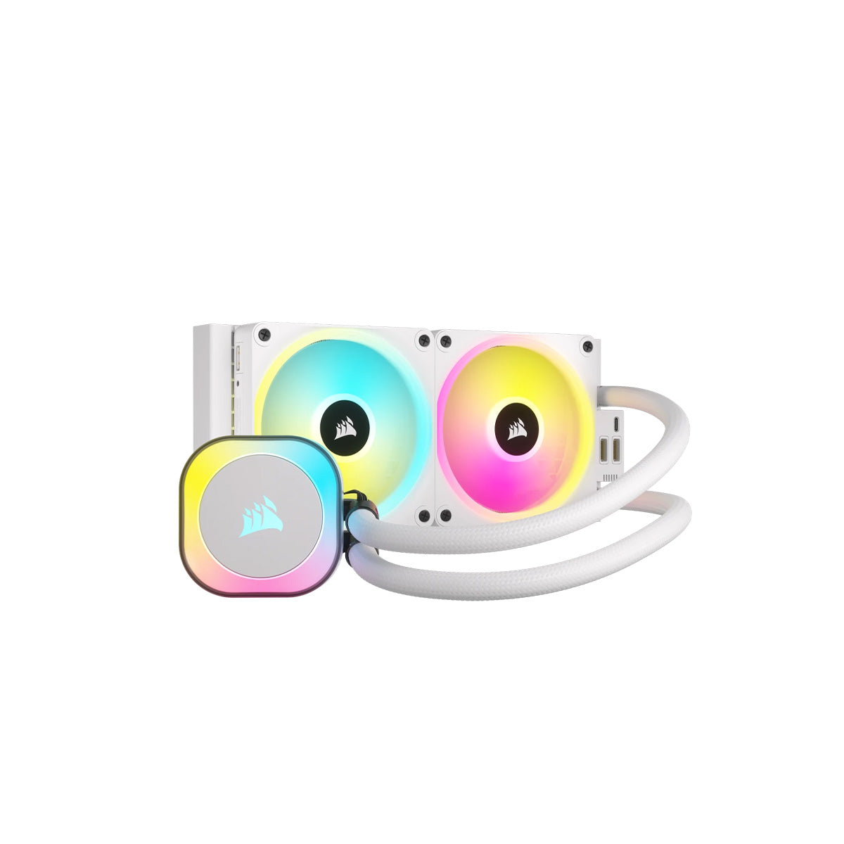 Corsair iCUE LINK H100i RGB White 240mm AIO Liquid CPU Cooler - High Performance Water Cooling System for Gaming PC & Workstation - Perfect for Overclocking and Silent Operation