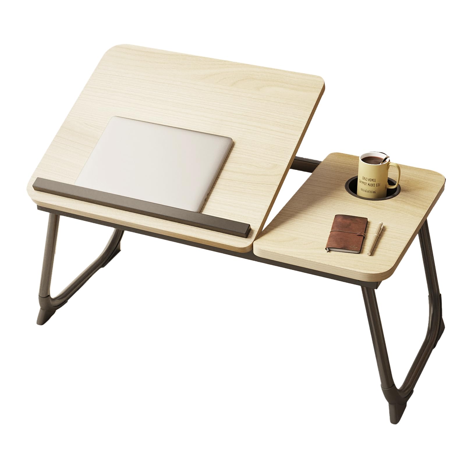 Adjustable Laptop Bed Desk with Cup Holder - 5 Height Levels for Sofa, Bed & Eating - Perfect for Work, Study & Relaxing in Bed or on the Couch