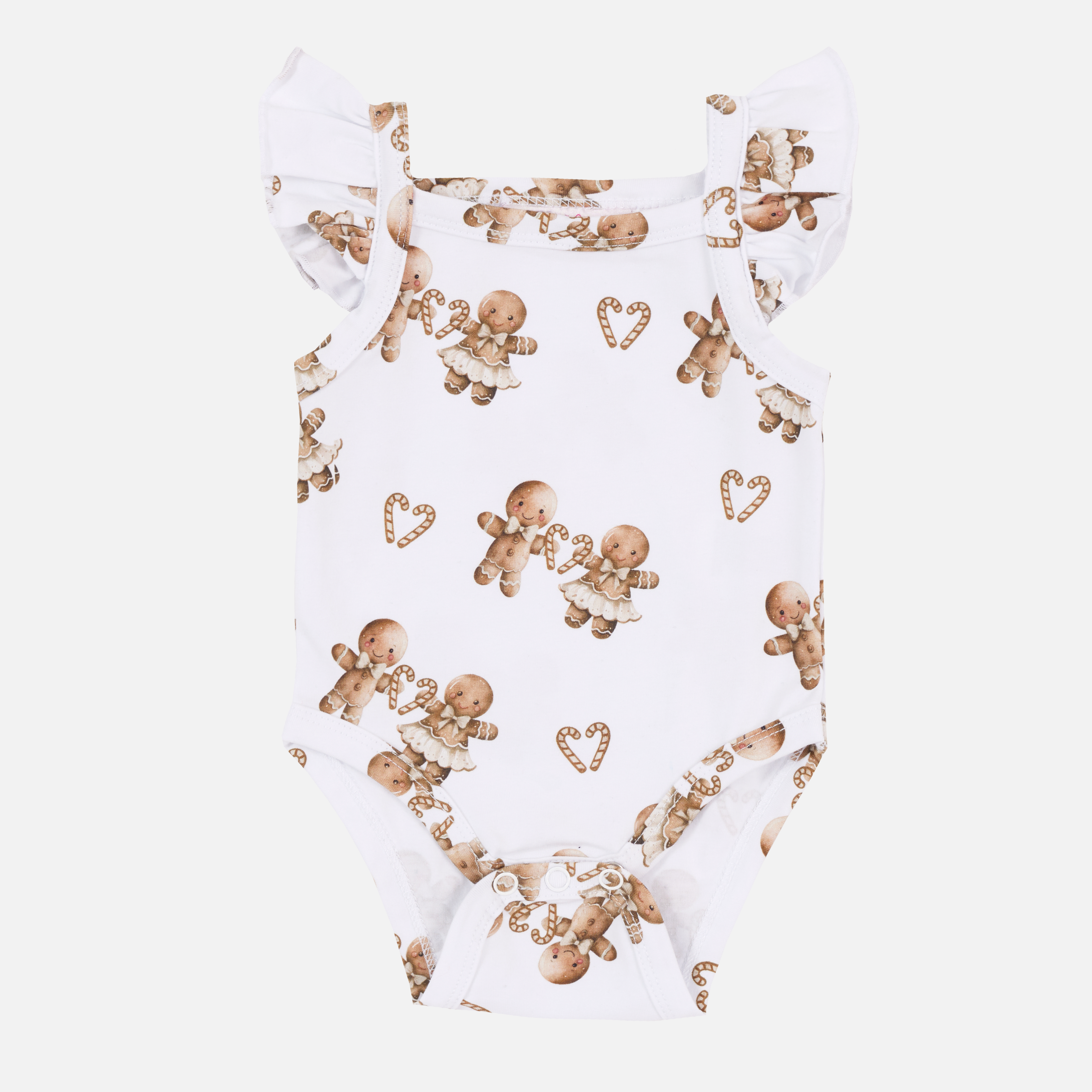 Flutter Singlet Gingerbread - Soft & Comfortable Baby Onesie for Boys & Girls | Perfect for Holidays, Christmas, and Family Photos
