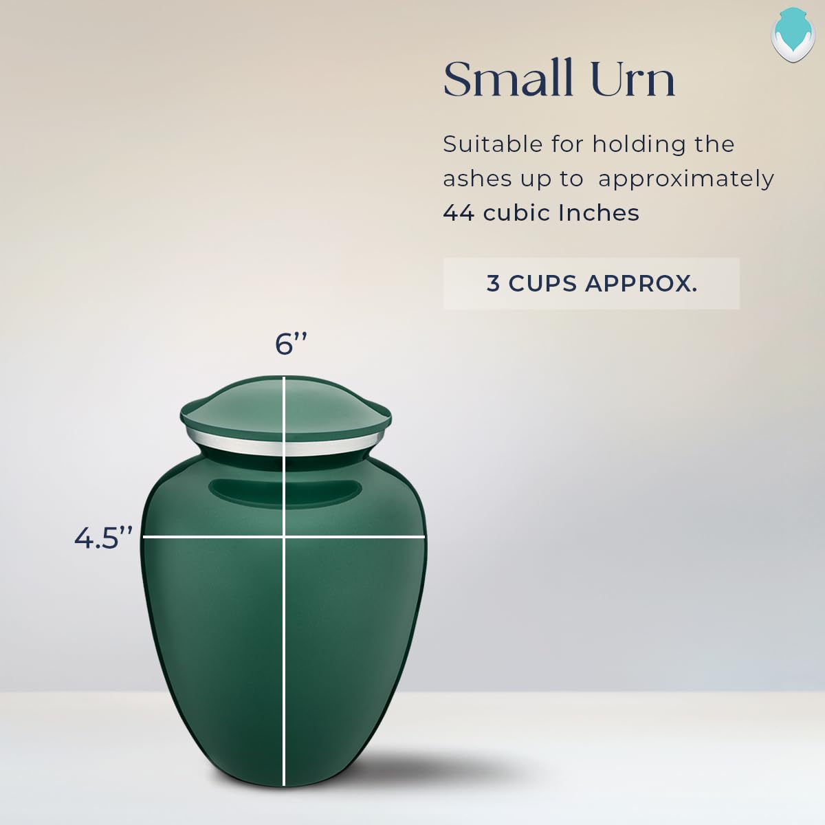 Personalized Cremation Urns for Human Ashes - Small Green Funeral Urn for Women & Men - Holds 44 lbs - Perfect for Memorial Services, Home Display & Eco-Friendly Burials