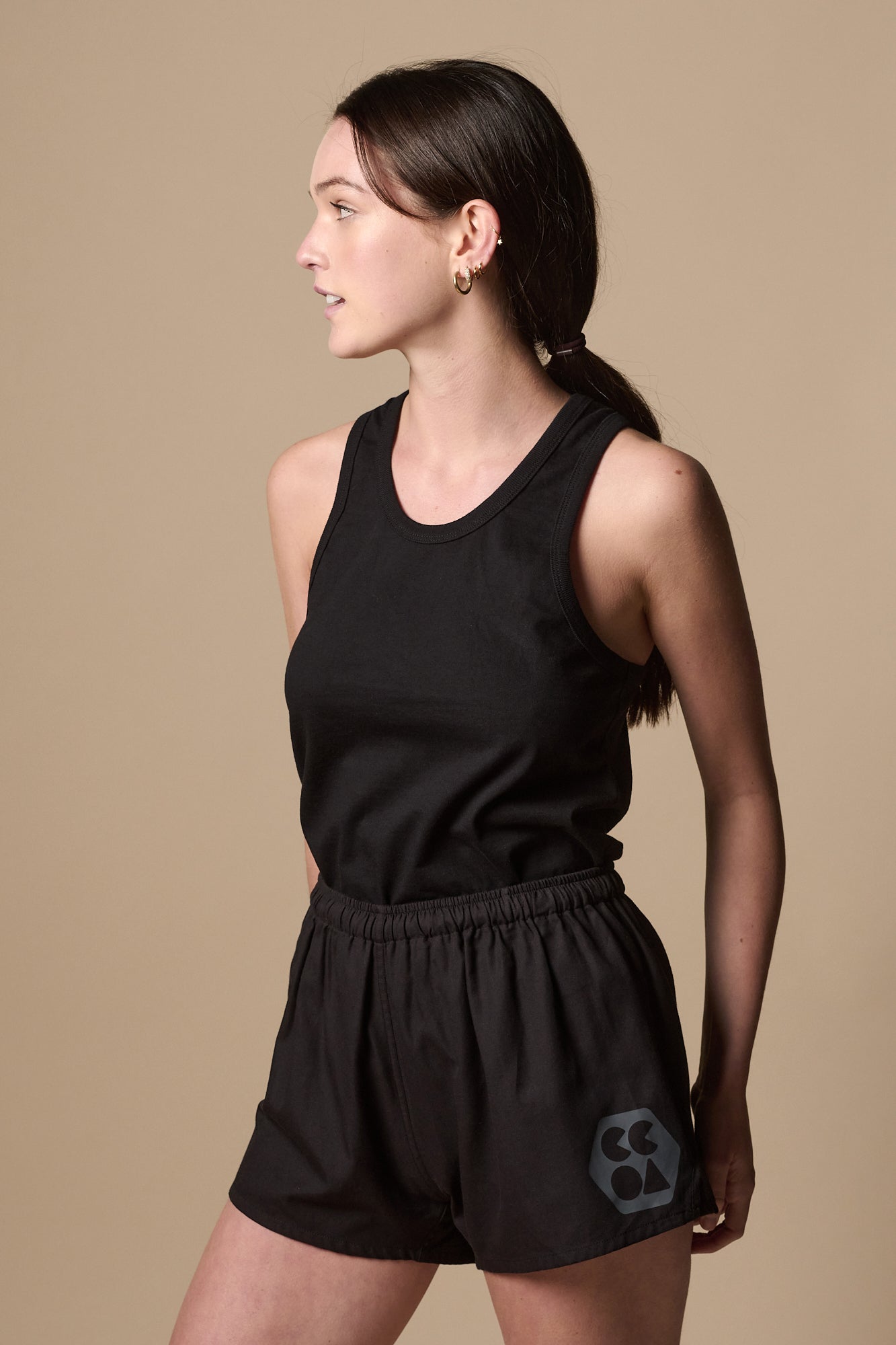 Eco-Friendly Women's Lightweight Sports Shorts - Breathable & Quick-Dry Black Athletic Shorts for Running, Yoga & Gym Workouts