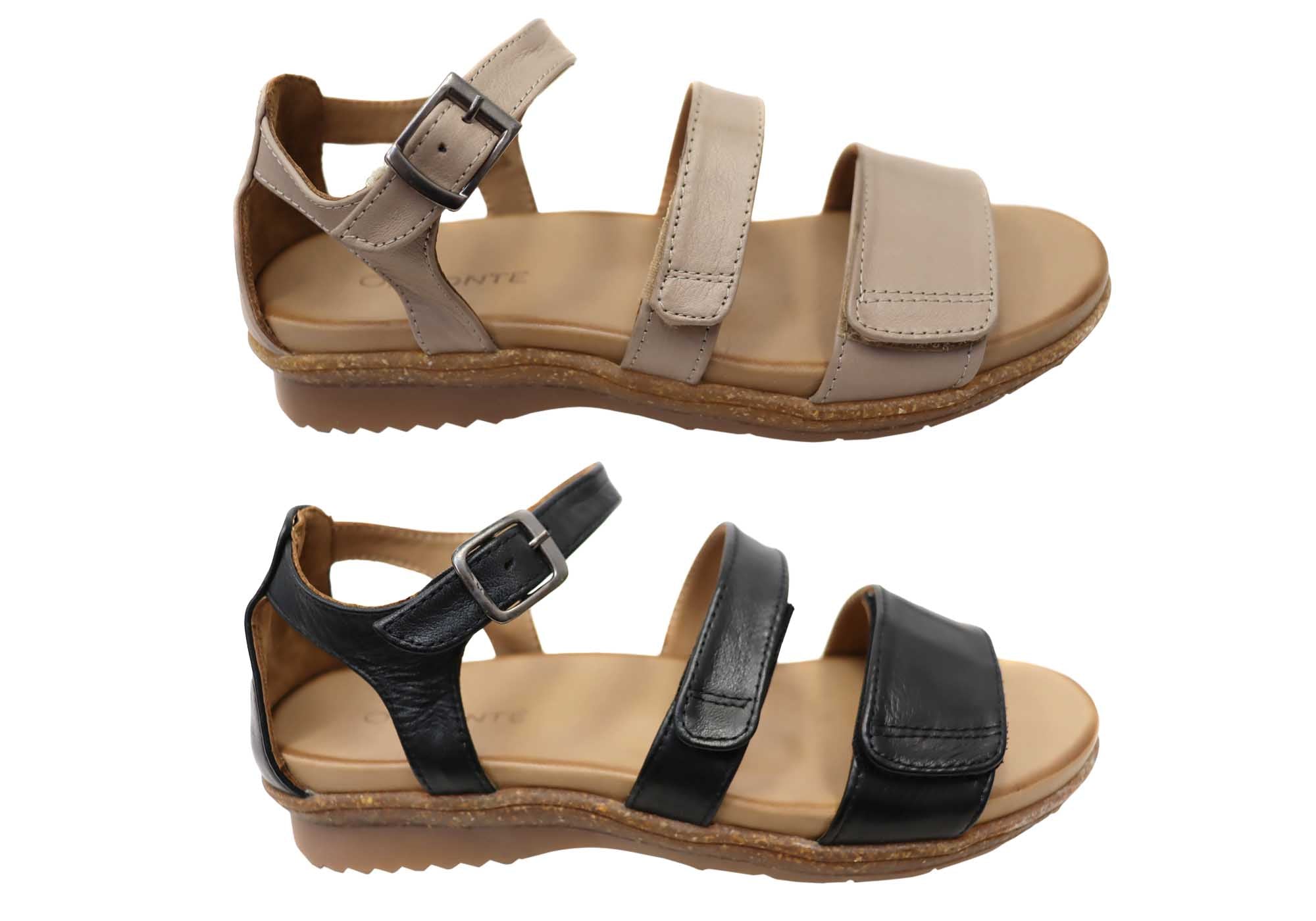 Orizonte Rye Women's Comfortable European Leather Sandals - Stylish Summer Walking Shoes for Beach, Vacation & Casual Outings