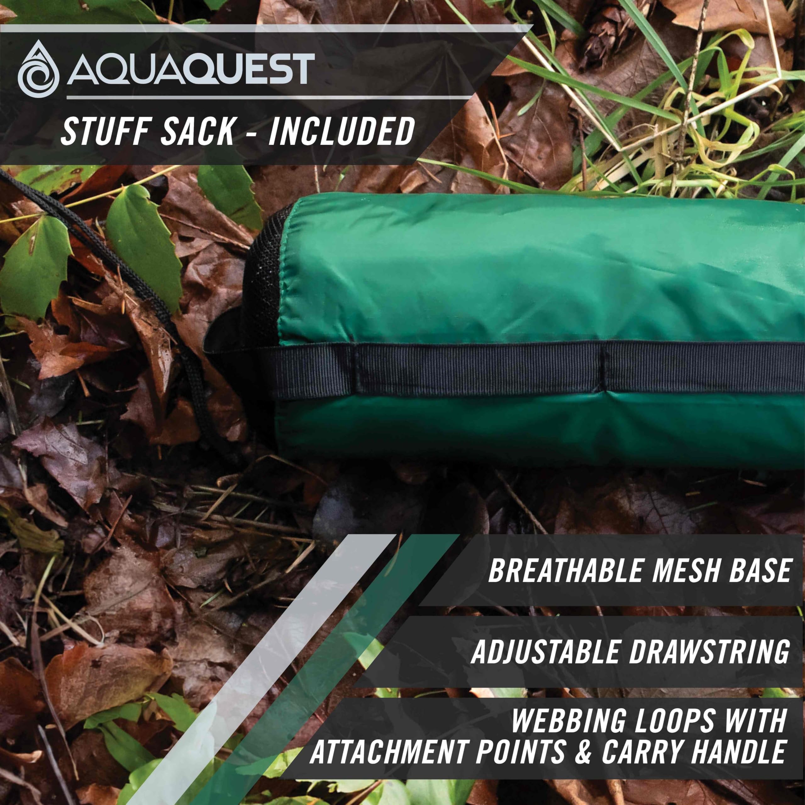 AquaQuest Safari Camping Tarp - Lightweight Waterproof Rain Fly for Hiking, Backpacking, Hammock & Outdoor Adventures | Durable Shelter for Camping, Beach, Picnics & Emergency Survival