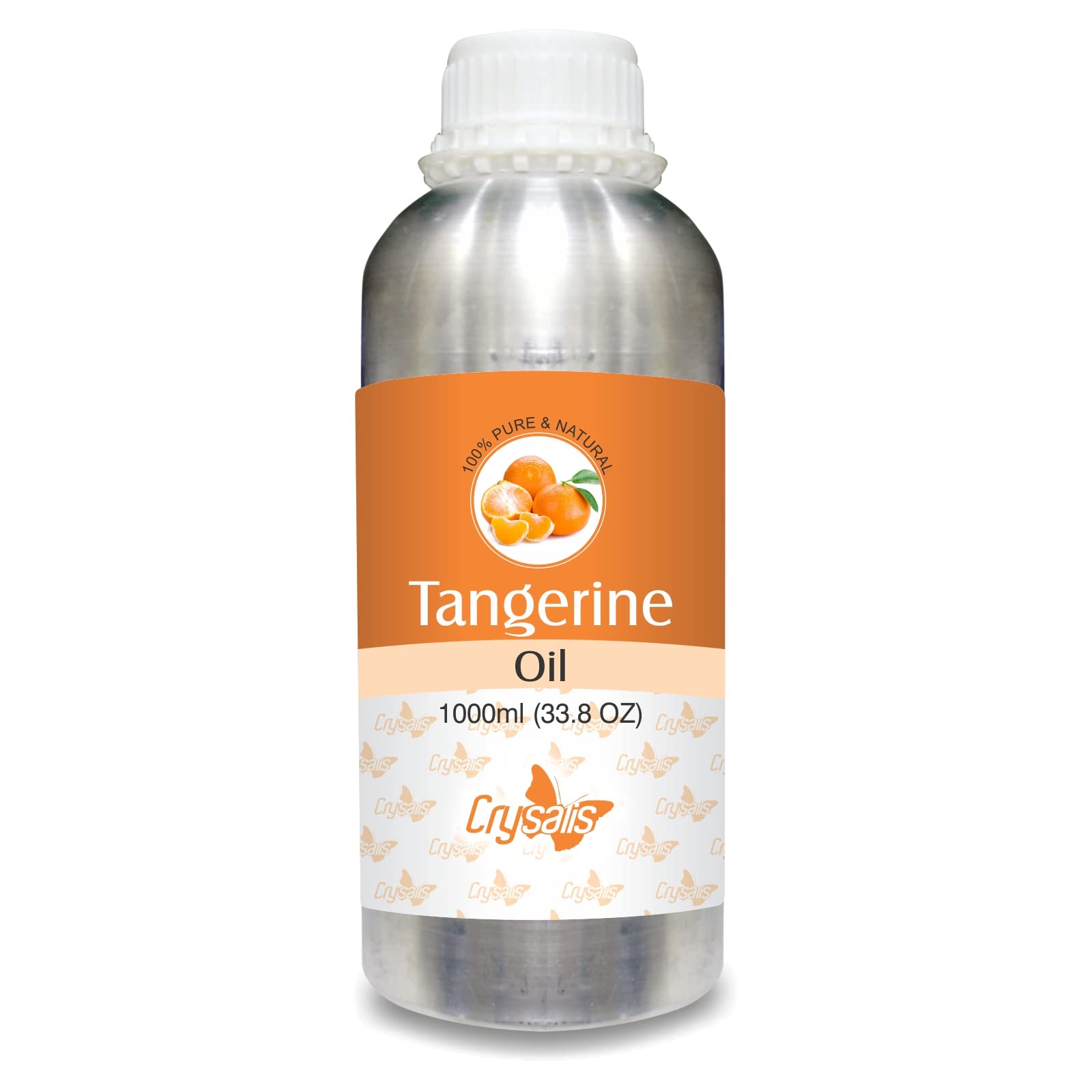100% Pure & Natural Crysalis Tangerine (Citrus Reticulata) Essential Oil - Undiluted, Organic, Therapeutic Grade for Skin Care, Hair Care & Aromatherapy | 1000ml Large Bottle | Perfect for Diffusers, Massage & DIY Beauty Products