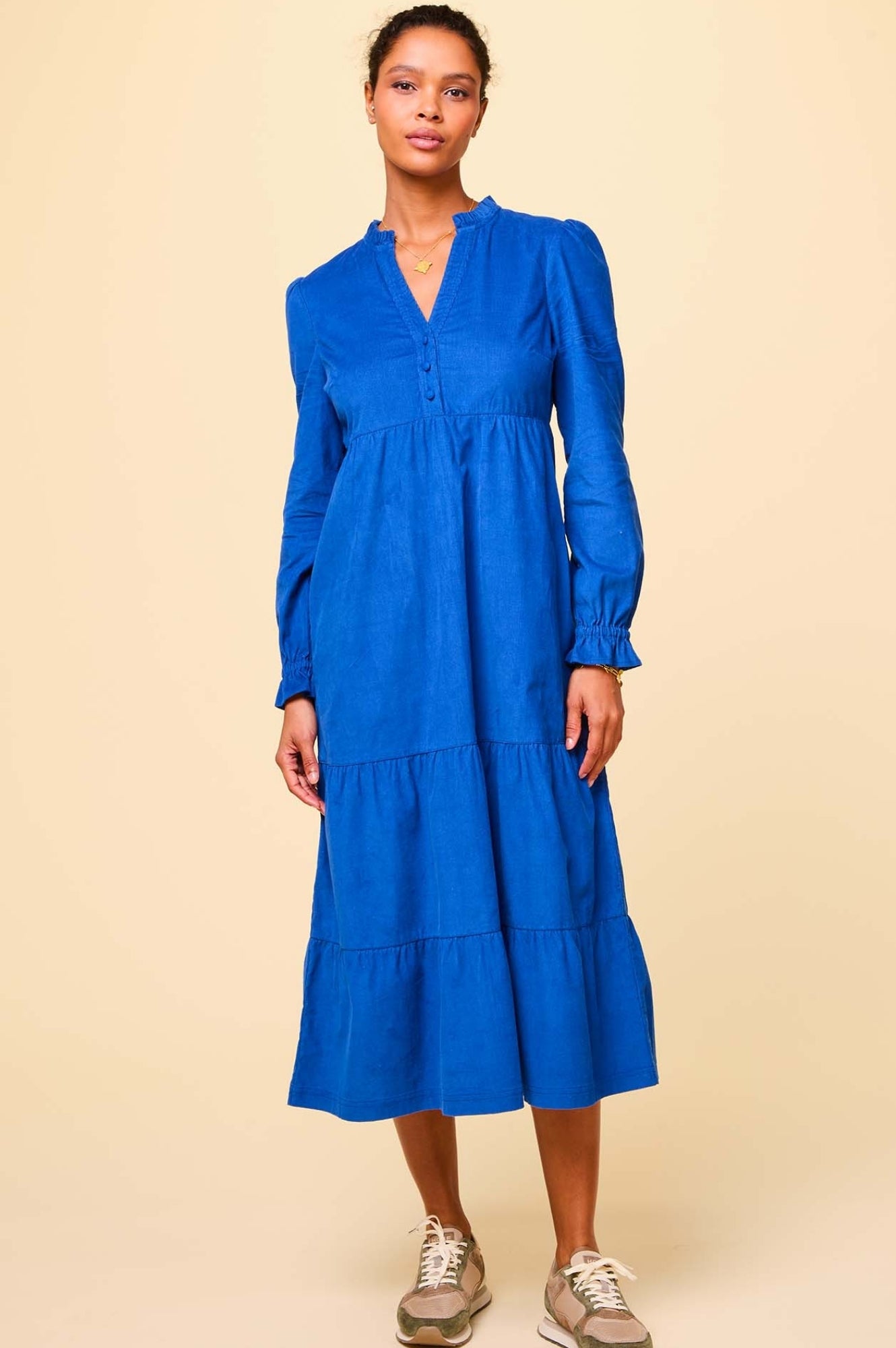 Liv Women's Corduroy Dress in Cobalt Blue - Stylish & Comfortable for Casual Outings, Work, and Date Nights