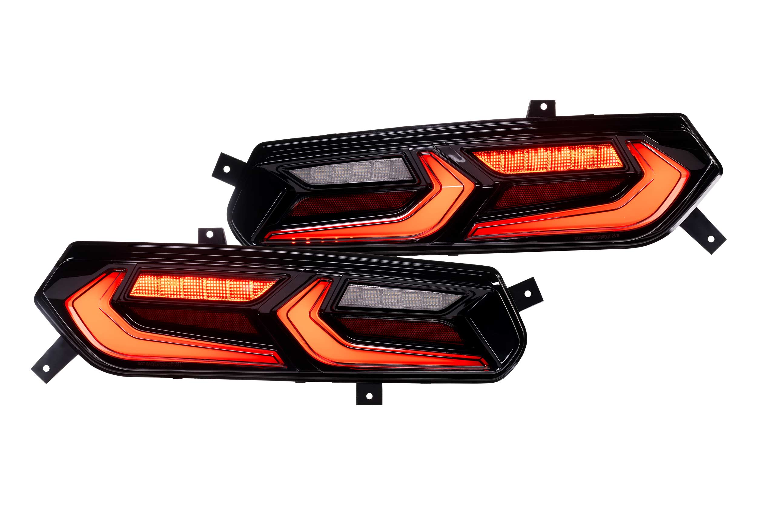 1 Set Red C8 Style Lens XB LED Tail Lights for 2014-2019 Chevy Corvette C7 - High Visibility & Stylish Upgrade for Night Driving & Car Shows
