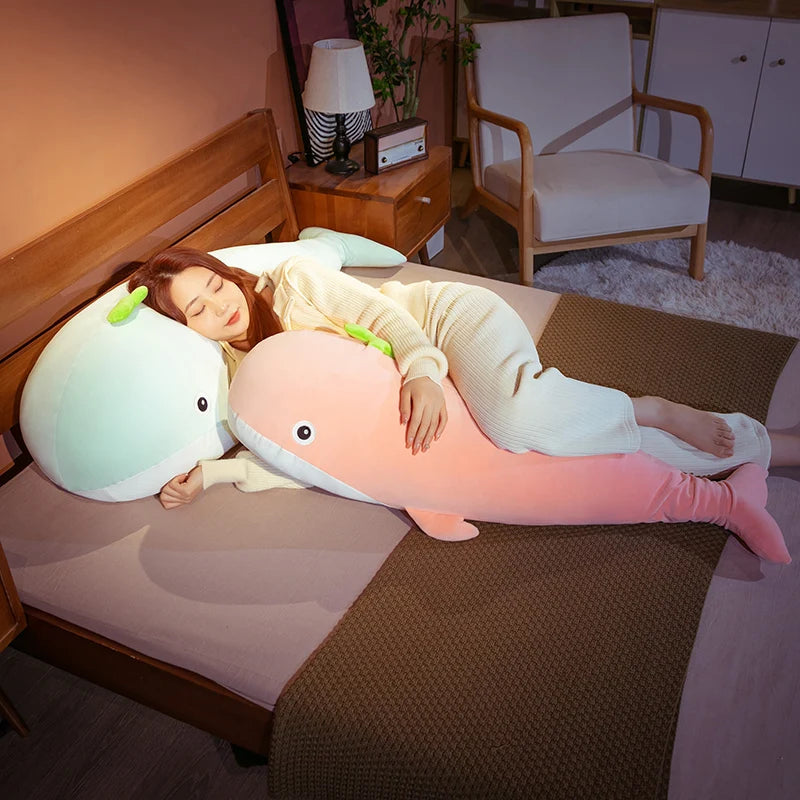 60/120cm Adorable Blue Whale Plush Toy - Soft Stuffed Animal Shark Doll for Kids, Cute Ocean Themed Gift for Girls & Boys | Perfect for Bedroom Decor, Birthday Presents and Christmas Gifts
