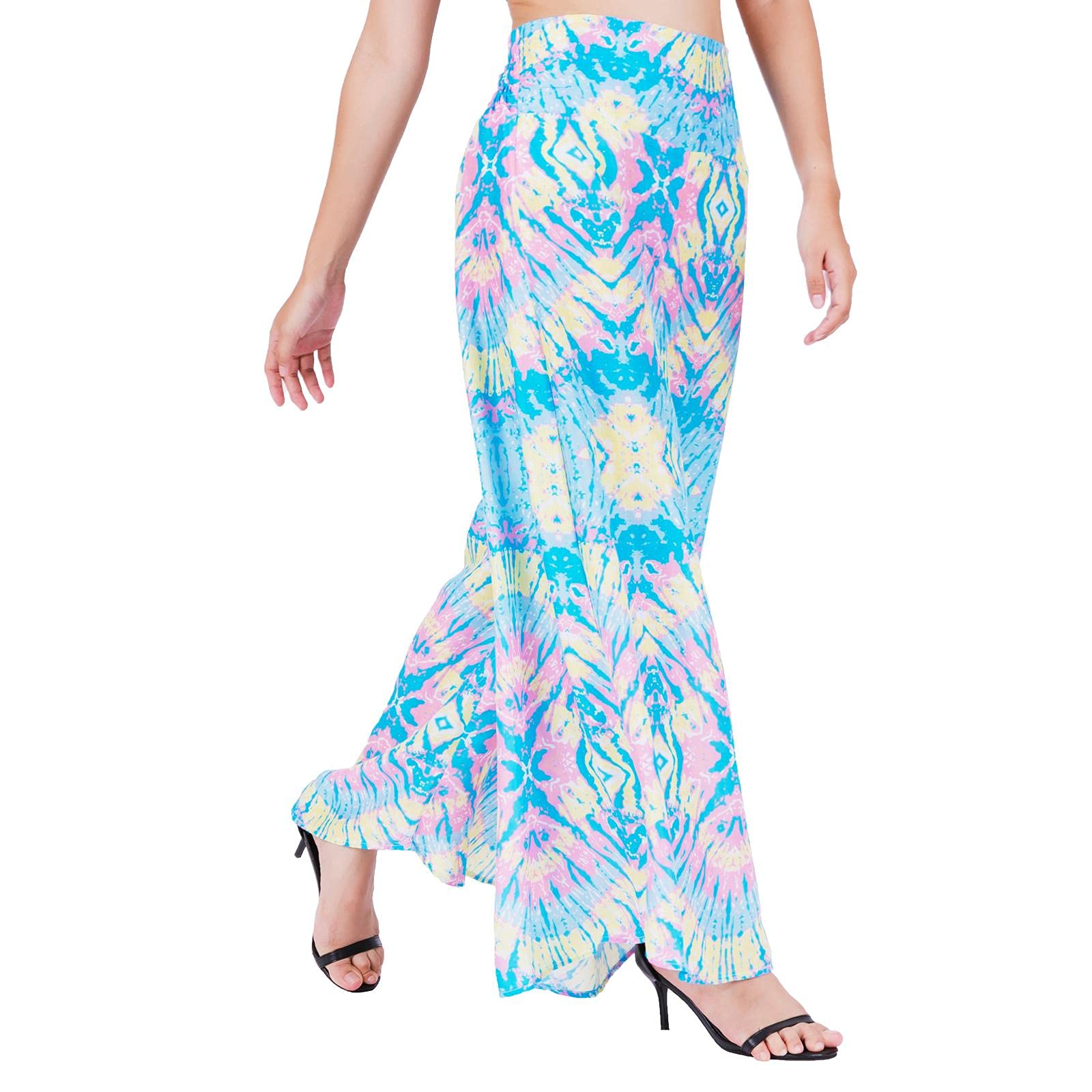 LOFBAZ Women's Wide Leg Palazzo Pants - Soft Yoga Lounge Pants, Hippie Harem Trousers with Flowy Fit - Perfect for Yoga, Meditation, Beach & Boho Fashion