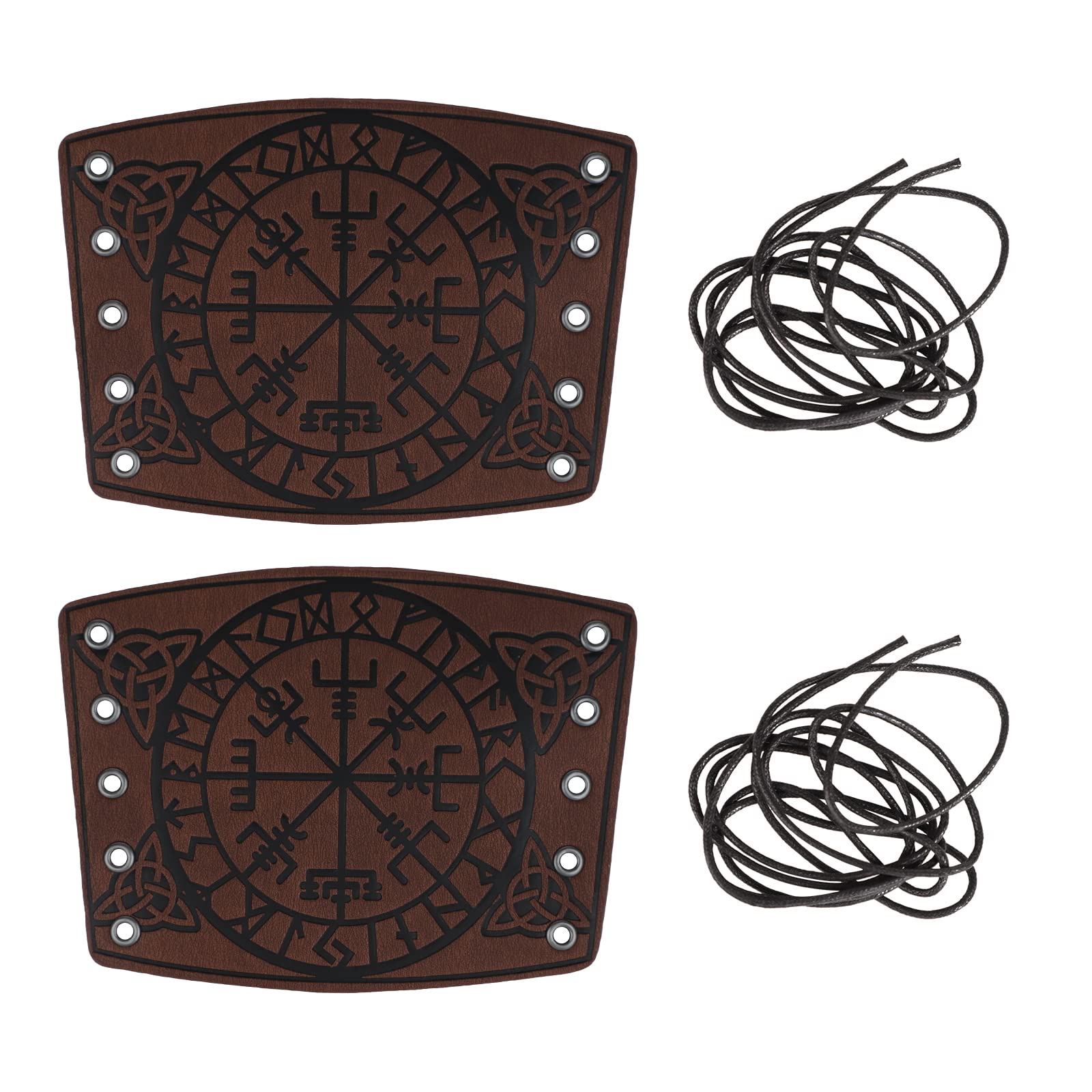 Medieval Archery Bracer - Faux Leather Gauntlet Wristbands for Viking, Knight & Cosplay Costume | LARP Armor Cuff | Perfect for Renaissance Fairs, Historical Reenactments & Fantasy Events