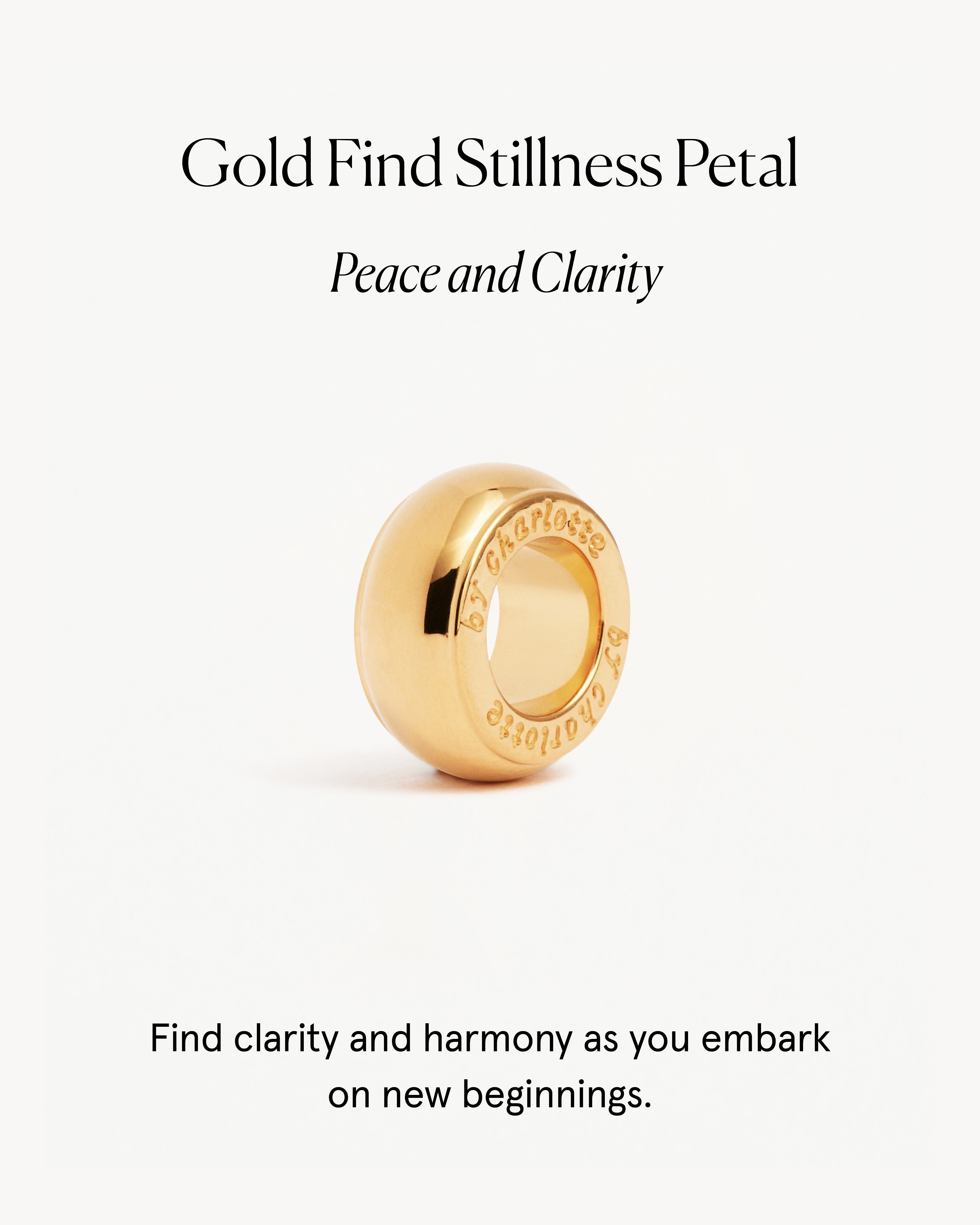 18K Gold Vermeil Find Stillness Petal Charm Necklace - Elegant Dainty Jewelry for Women, Perfect for Meditation, Yoga & Everyday Wear