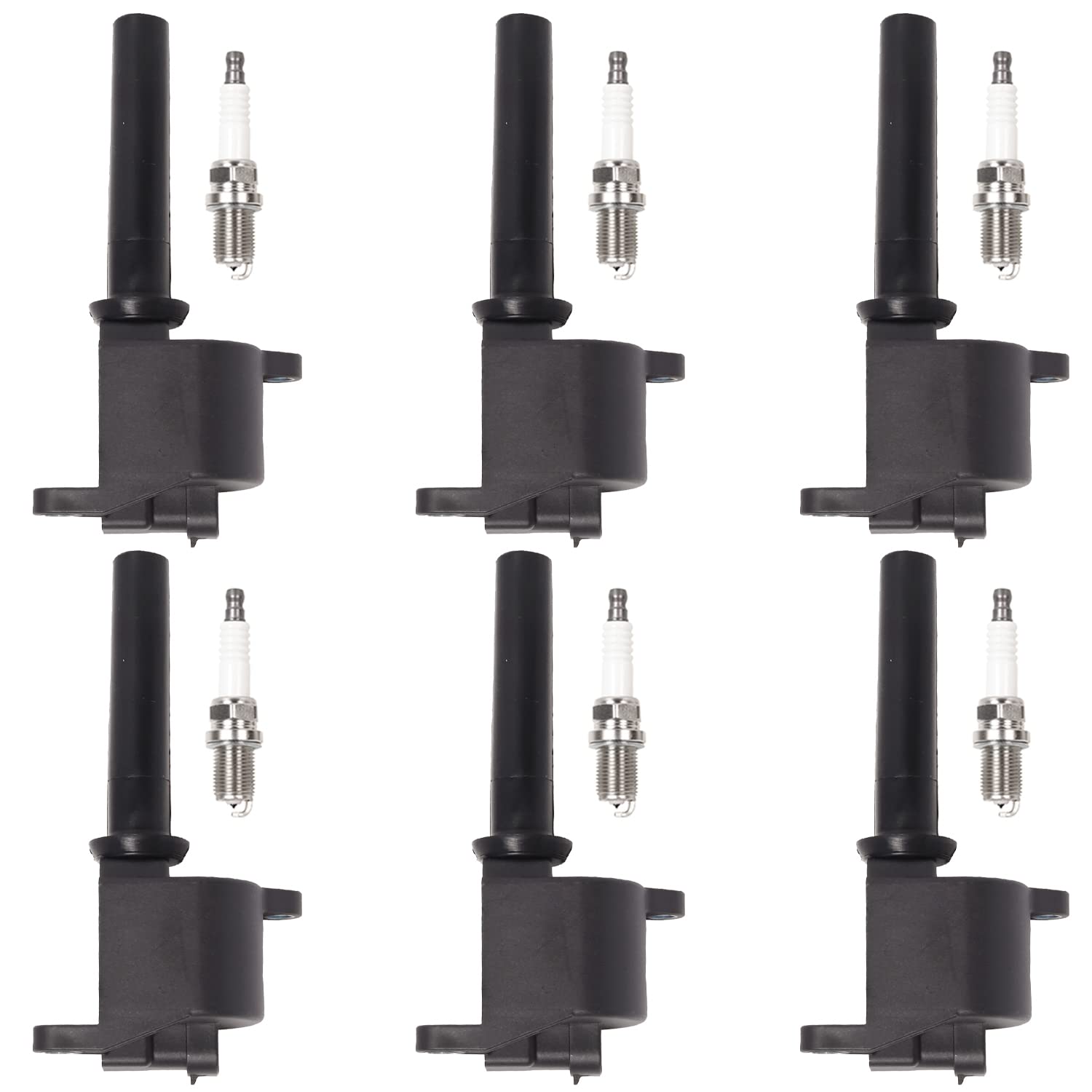 6-Piece Ignition Coil Pack & Platinum Spark Plug Set - Compatible with 2004-2006 Chevrolet Epica & Suzuki Verona 2.5L L6 Engine - UF552 - Perfect for Engine Tune-Ups & Performance Upgrades