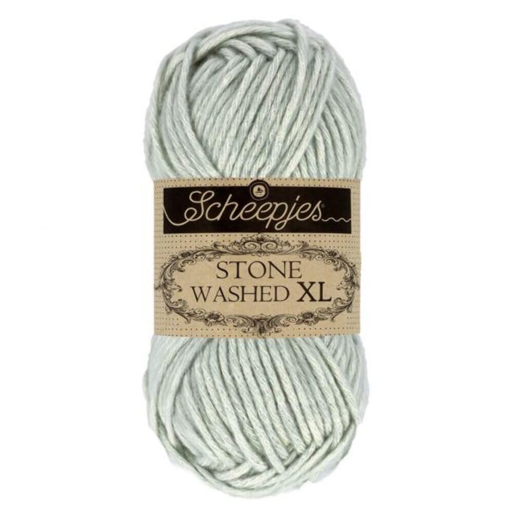 Scheepjes Stone Washed XL Yarn (854 - Crystal Quartz) - Premium Chunky Cotton Blend Yarn for Knitting & Crocheting - Perfect for Blankets, Scarves, and Home Decor Projects