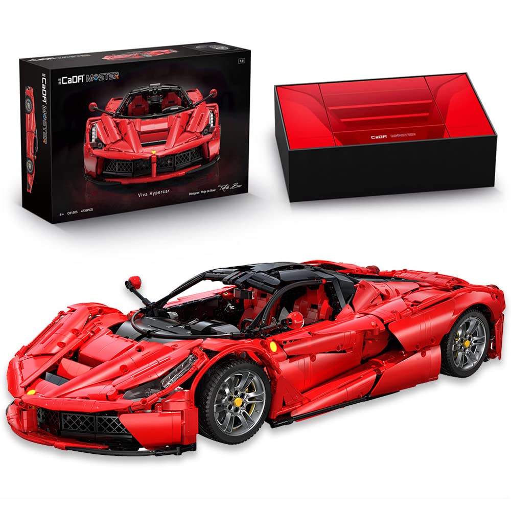 MISINI 61505 Viva Hypercar 1:8 Technic Model Car Kit - CADA Master 4739pcs Large Building Blocks, MOC Super Sports Car Model - STEM Educational Toy Gift for Kids & Adults | DIY Project, Collectible Display, Birthday Present