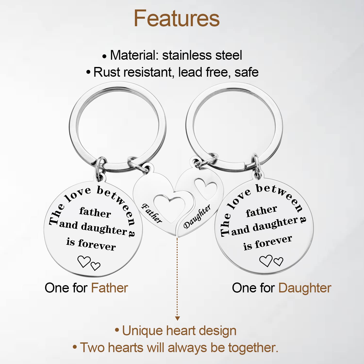 Dad Keychain Gift for Birthday & Father's Day - Daughter/Son Present