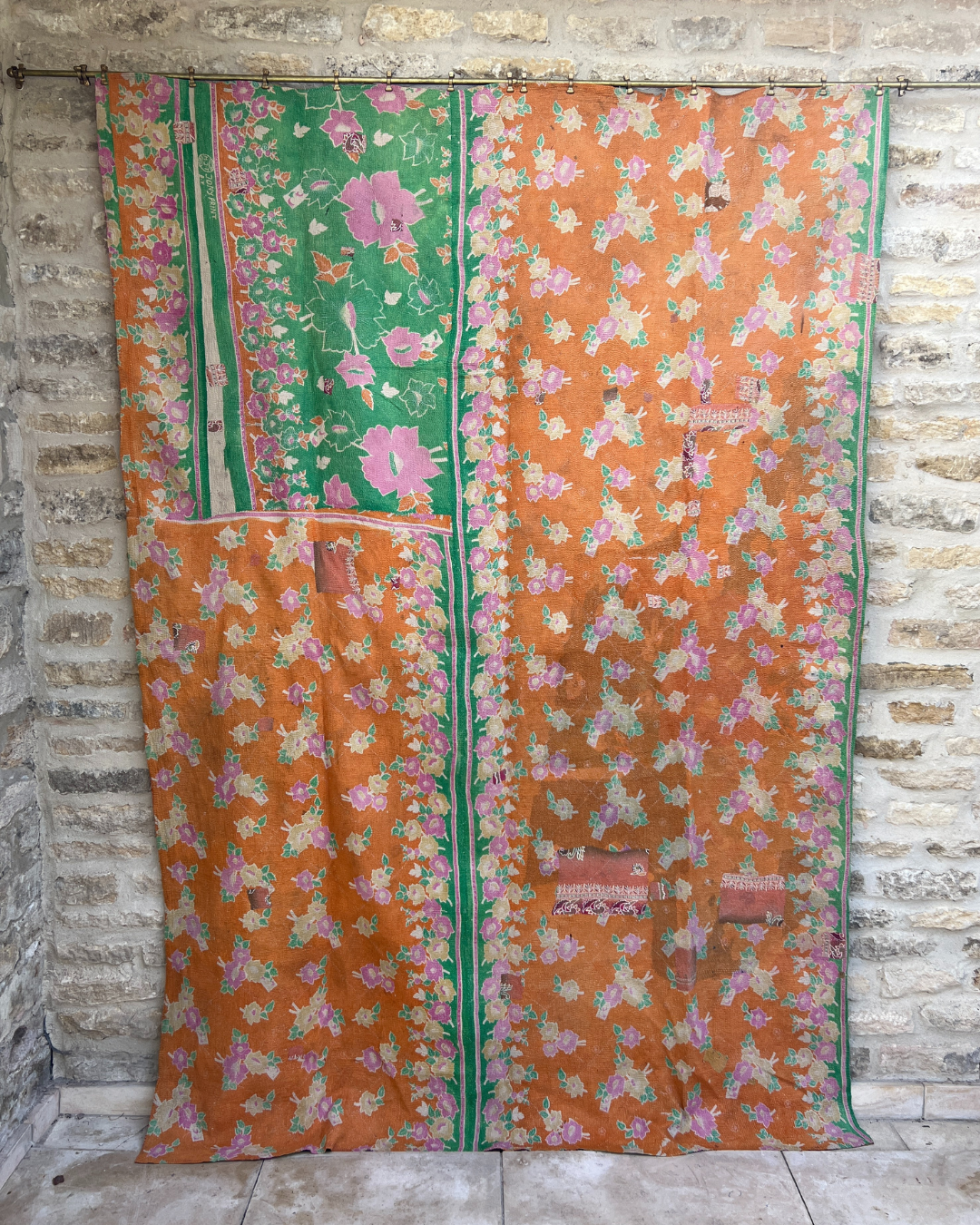 Premium Midweight Kantha Quilt No. 782 - Handmade Cotton Bedspread for Cozy Home Decor | Perfect for Bedroom, Sofa & Boho Chic Styling