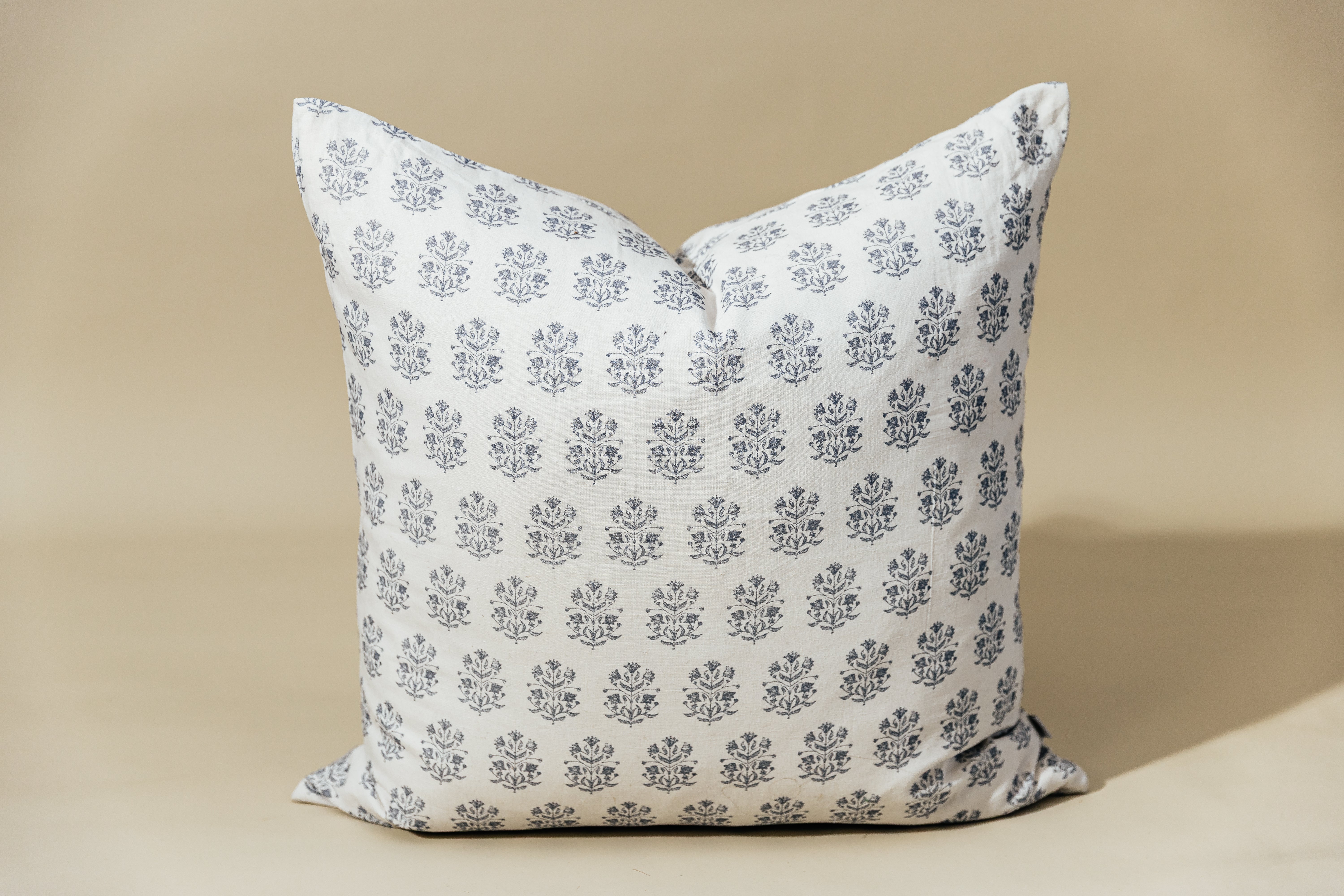 Halston Luxe Floral Euro Pillow Cover - 18x18 Inch Decorative Cushion Case for Sofa, Bed & Home Decor - Soft Cotton Blend with Hidden Zipper - Modern Bohemian Style Living Room & Bedroom Accent