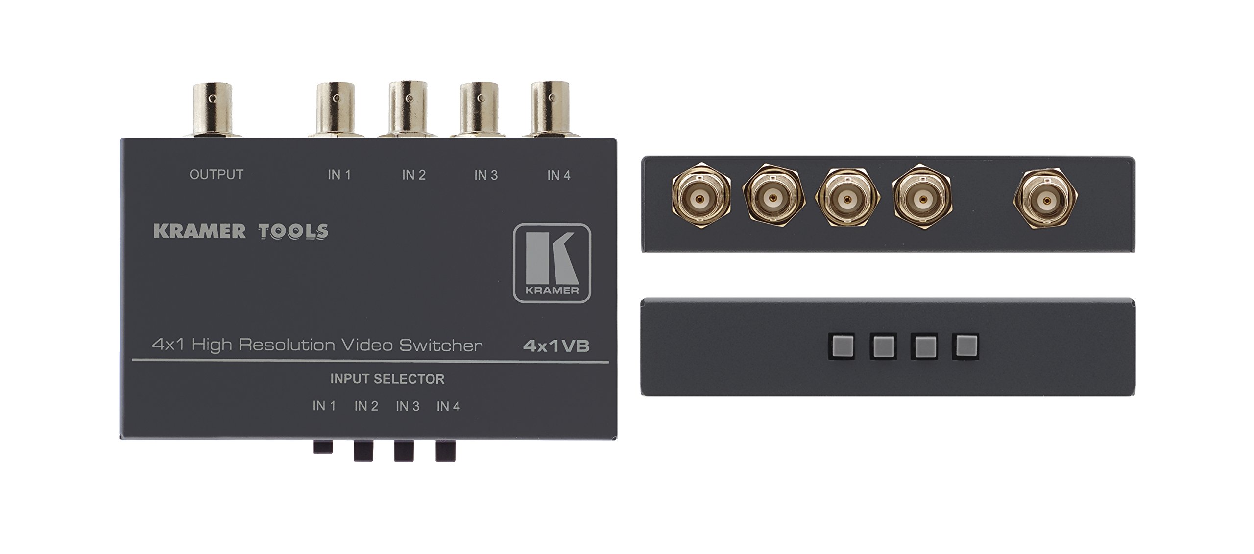 Kramer Electronics 4x1VB 4x1 Composite Video Switcher - Professional AV Switching for Home Theater, Security Systems & Conference Rooms