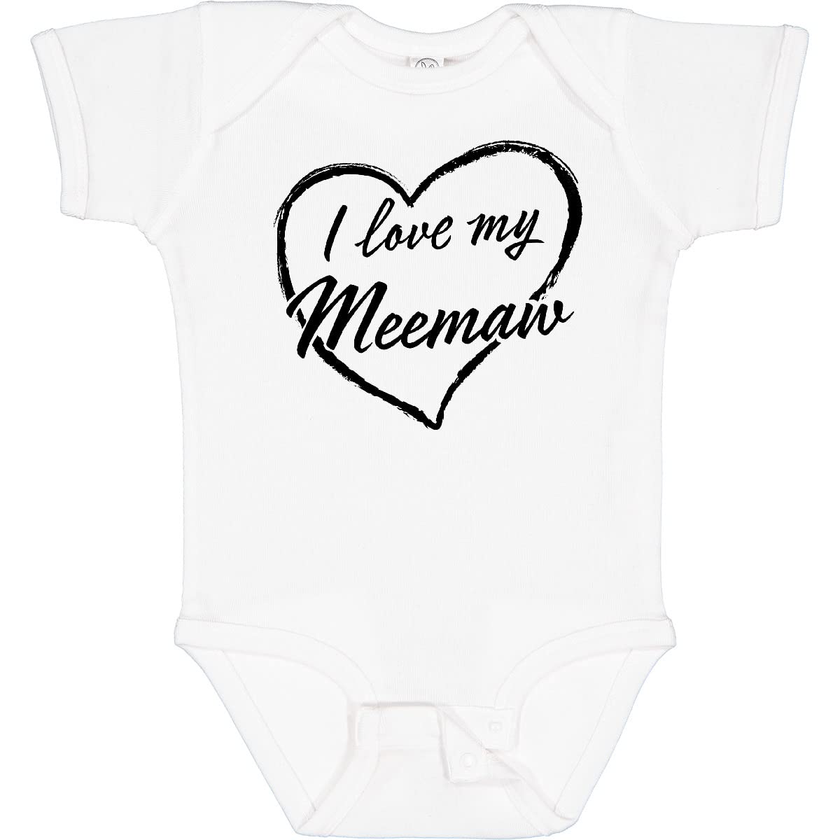 Inktastic I Love My Meemaw Black Chalk Heart Baby Bodysuit - Cute Outfit for Grandparents Day, Family Reunions & Photo Shoots