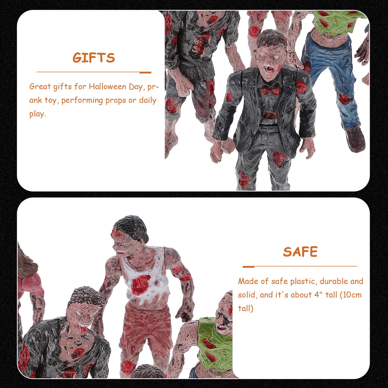 PRETYZOOM 6pcs Halloween Zombie Action Figures - Walking Dead Miniature Zombie Dolls for Cake Decor, Garden Micro Landscape & Horror Collectibles - Perfect for Halloween Parties, Themed Displays & DIY Scenes