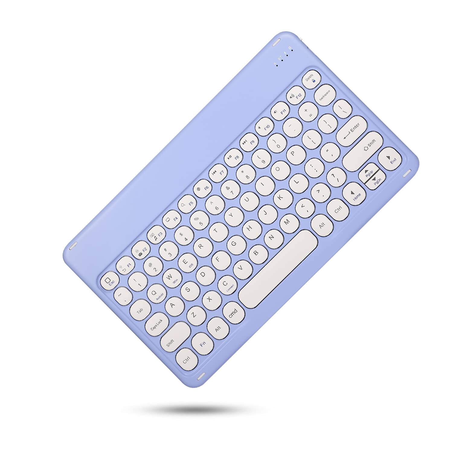 iPad Air 11 inch M2 2024 & iPad Air 5th/4th Gen 10.9 inch Keyboard Case with Mouse - Detachable Round Key Cute Candy Color Wireless Keyboard Cover (Purple) for Work, Study & Travel