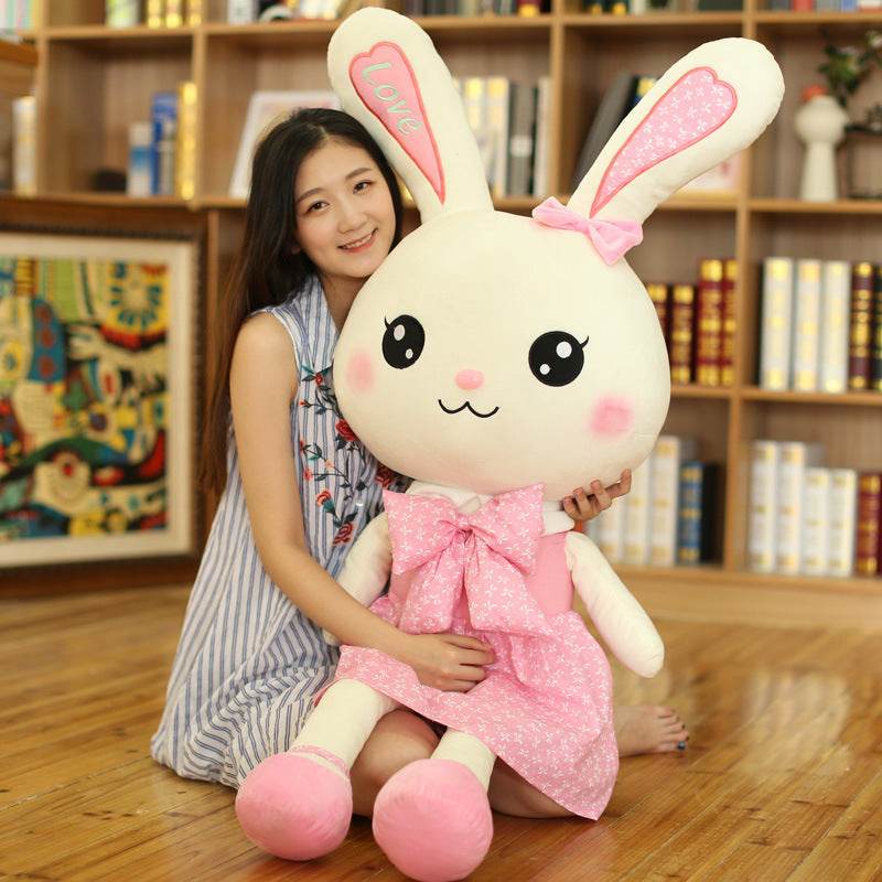 Giant 4.5ft Stuffed Animal Bunny Plush Toy - Extra Large Soft Rabbit Plushie for Kids, Adults, Home Decor, Nursery, Gifts, and Cuddling