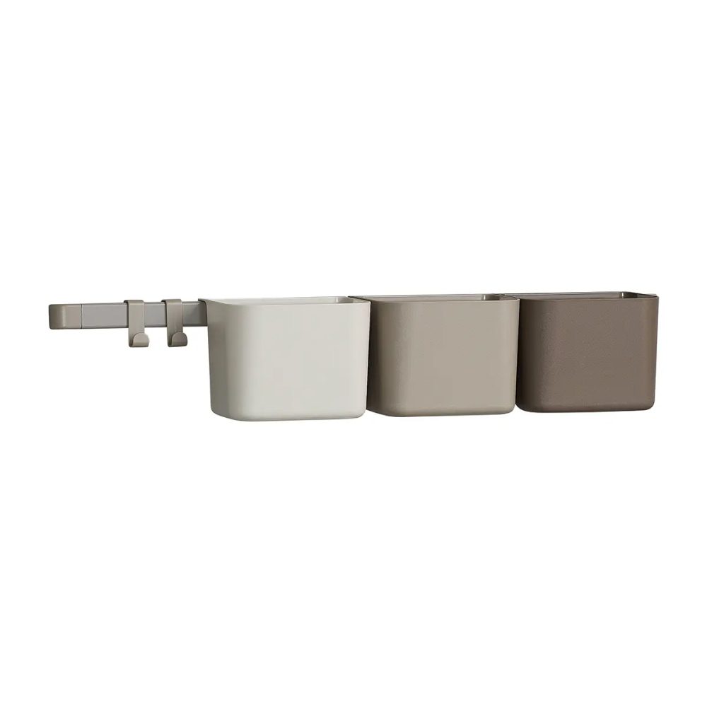 LEANDER 3-Piece Organizer Set in Cappuccino - Stylish Storage Solution for Home, Office & Bathroom Organization