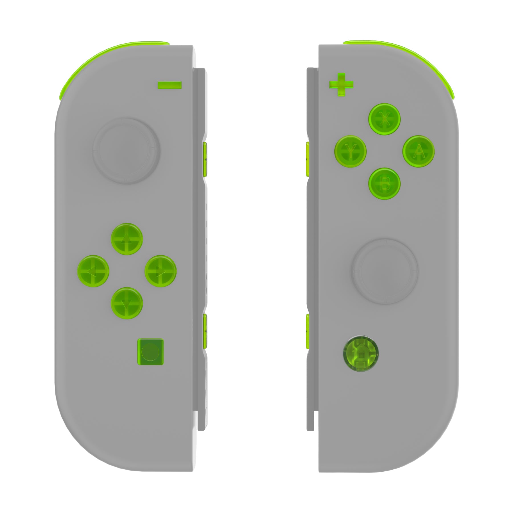ExtremeRate Clear Lime Green Replacement DIY ABXY Buttons Kit for Nintendo Switch JoyCon & OLED JoyCon - Includes Tools (Shell Not Included) - Perfect for DIY Repairs & Customization