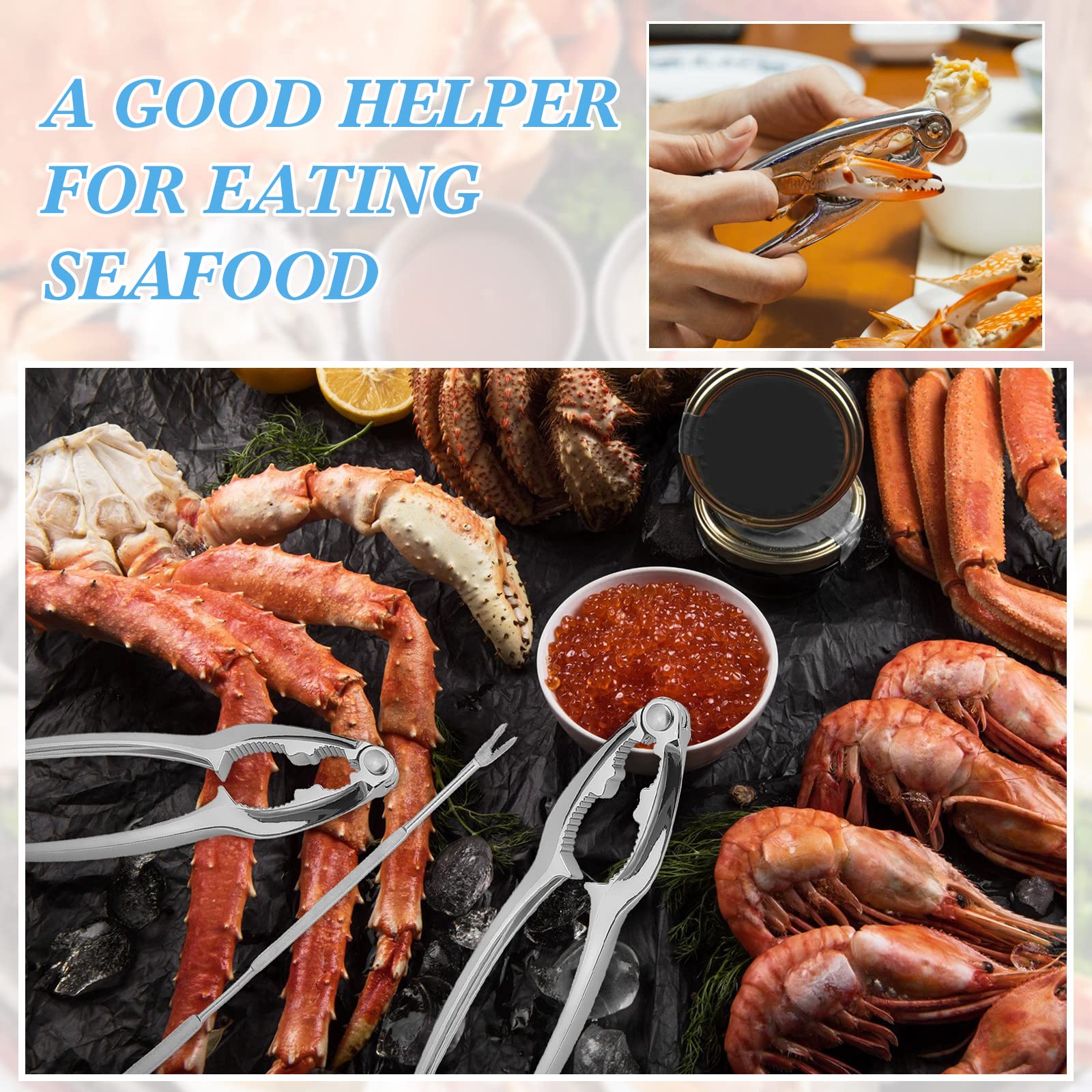 Premium 41-Piece Seafood Tools Set - Stainless Steel Lobster Crackers, Forks & Nut Crackers with Storage Bag | Perfect for Kitchen, Parties & Seafood Lovers | Durable Shellfish Opener Set for Crab, Lobster & Clams