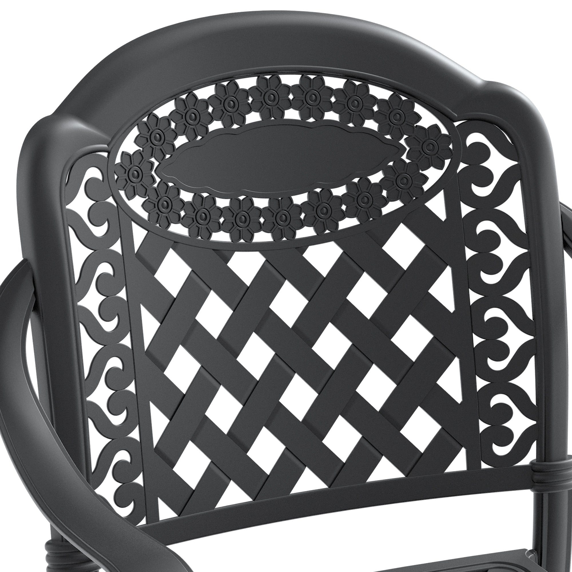 3-Piece Cast Aluminum Patio Furniture Set with Cushions (Random Colors) - Outdoor Dining & Lounge Set for Garden, Poolside, and Backyard Relaxation