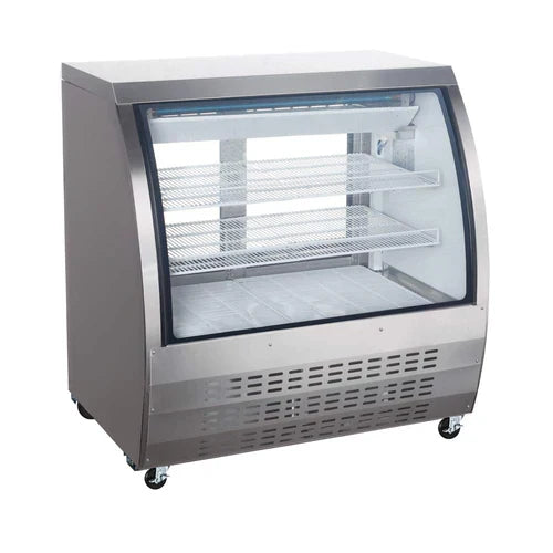 Stainless Steel Curved Glass Refrigerated Deli Display Case - 36