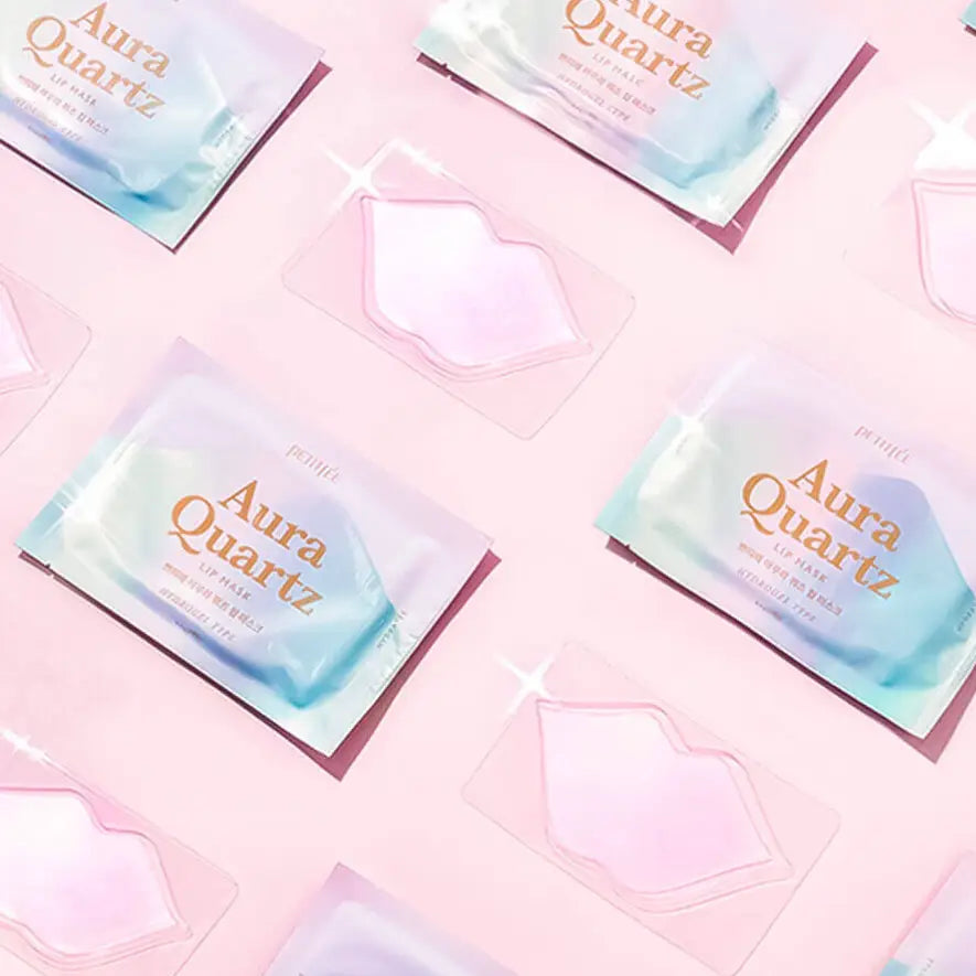 Aura Quartz Hydrogel Lip Mask - Hydrating & Plumping Lip Care for Dry, Chapped Lips | Perfect for Nighttime Use & Pre-Makeup Prep